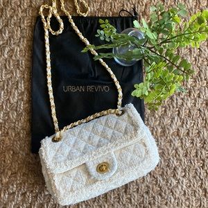 Urban revivo tweed flap bag